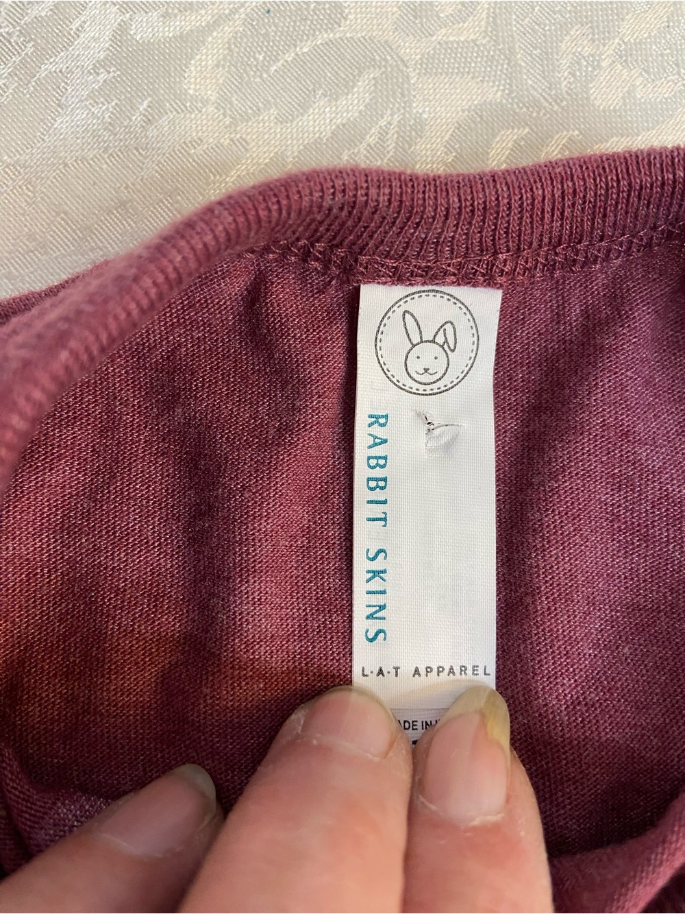 Rabbit Skins Maroon Toddler One-Piece Bodysuit with White Graphic - Picture 5 of 6